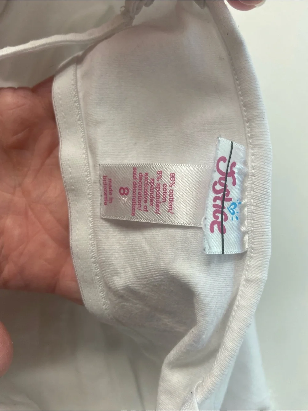 Justice White Sparkly Cami Top Built-in Shelf Bra Adjustable Straps girls size 8